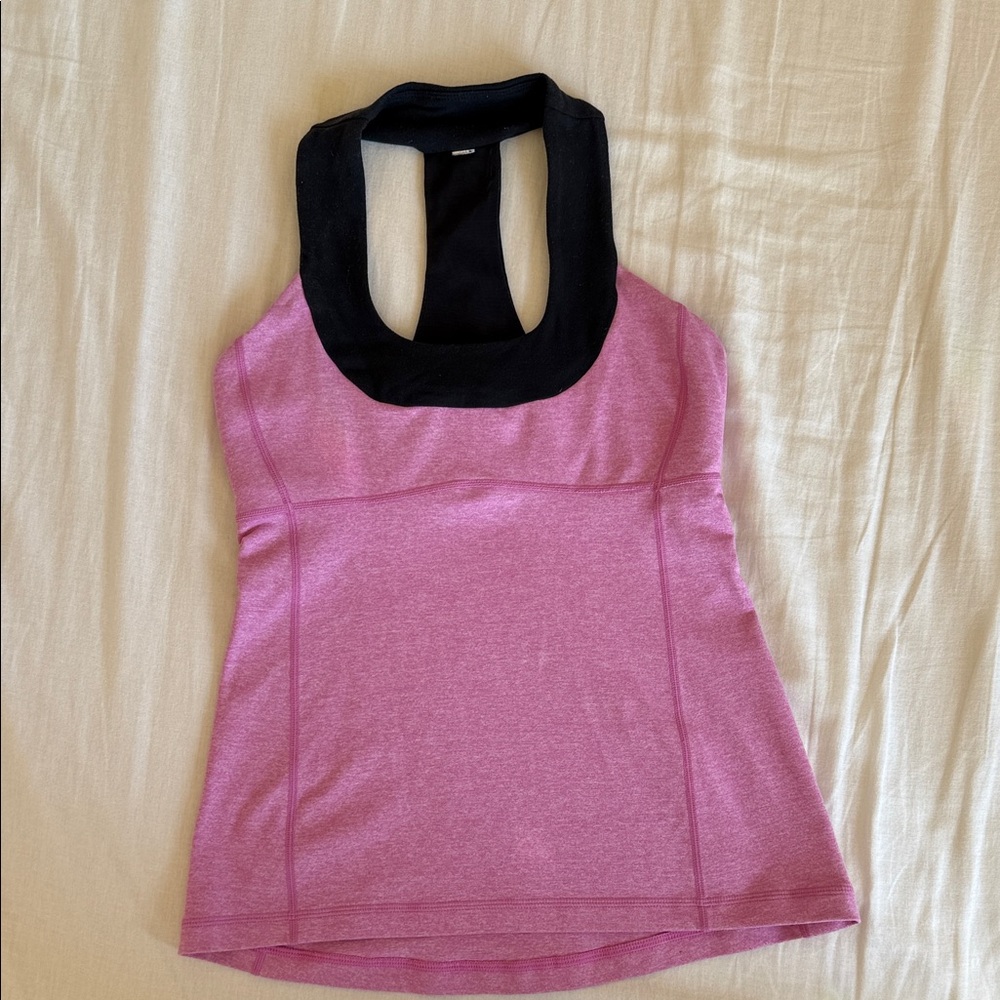 Lululemon Athletica Pink and Black Tank Top